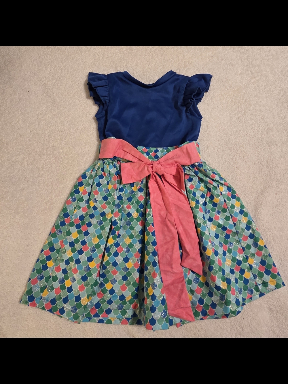 Handmade Girls Blue/Pink Mermaid Dress (Size 4T)